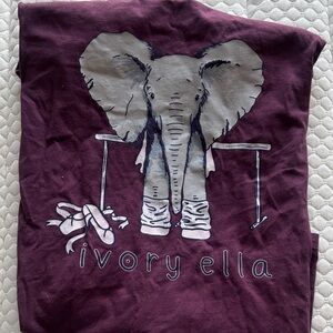 Ivory Ella Maroon Elephant Ballet Tee
